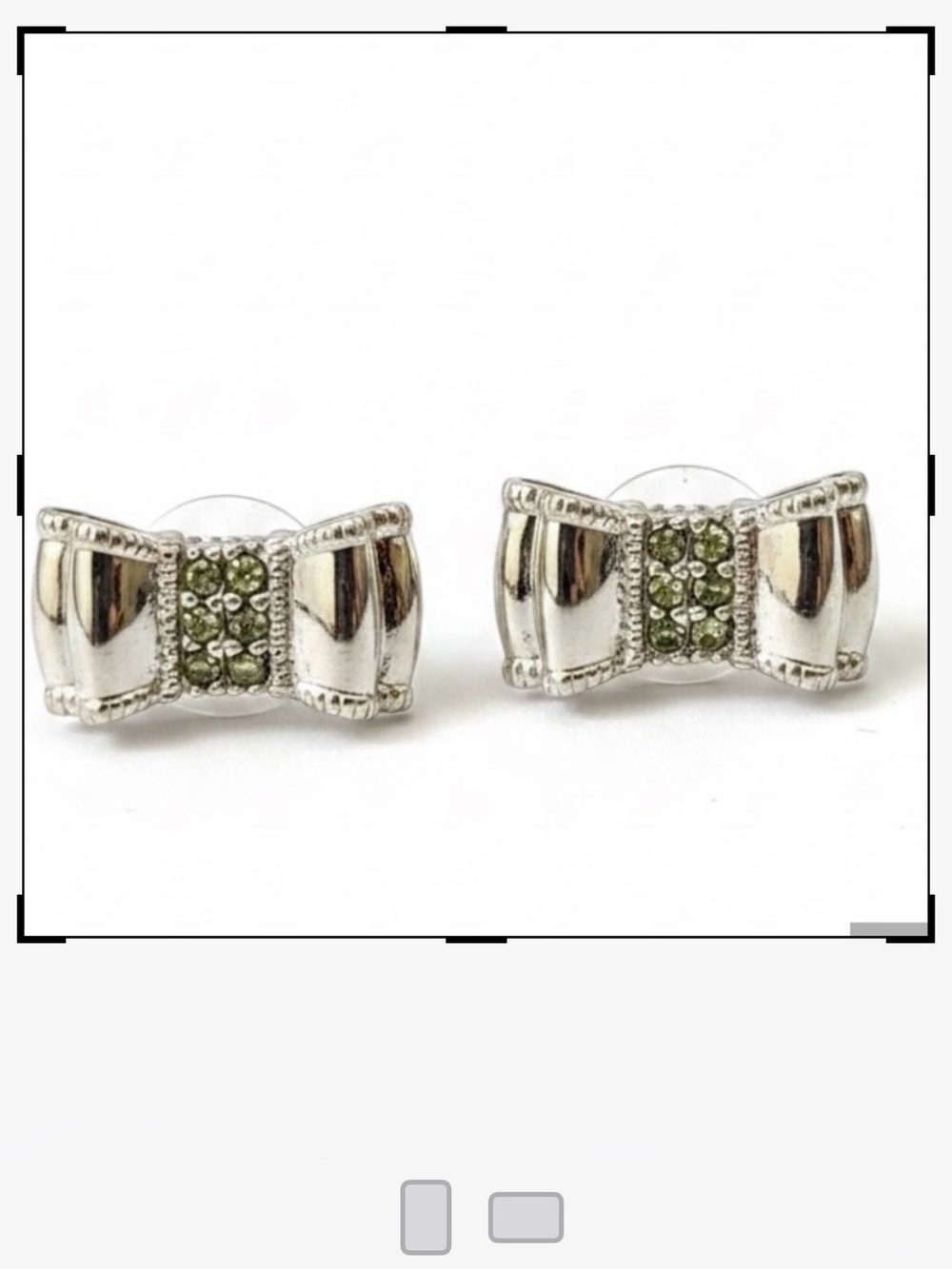 kate spade “New York Moon River”Silver Bow Pave Crystal Stud Earrings
